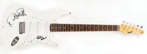 Lot #9413 Eddie Van Halen and David Lee Roth Signed Guitar - Image 1