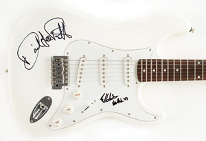 Lot #9413 Eddie Van Halen and David Lee Roth Signed Guitar - Image 2
