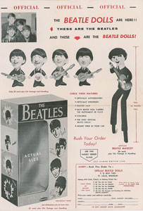 Lot #9048  Beatles 1964 Remco Dolls Promotional Flyer - Image 1