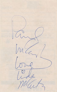 Lot #9044 Paul and Linda McCartney Signatures - Image 1