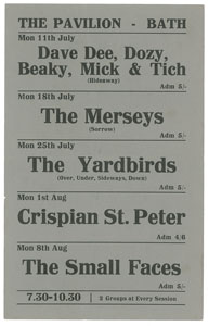 Lot #9159 The Yardbirds 1966 Bath Handbill