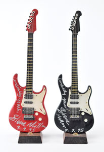 Lot #9215 Steve Miller Signed Pair of Mini Guitars
