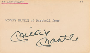 Lot #797 Mickey Mantle