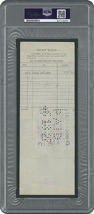 Lot #1073 Lou Gehrig Signed 1927 NY Yankees Payroll Check - PSA/DNA NM-MT 8 - Image 2
