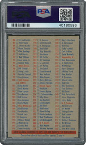 Lot #6353  1956 Topps Checklist 1/3 - PSA MINT 9 - None Higher! - Image 2