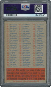 Lot #6354  1956 Topps Checklist 2/4 - PSA MINT 9 - None Higher! - Image 2