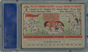 Lot #6008  1956 Topps #8 Walter Alston - PSA MINT 9 - two Higher! - Image 2