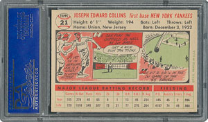 Lot #6023  1956 Topps #21 Joe Collins - PSA MINT 9 - three Higher! - Image 2