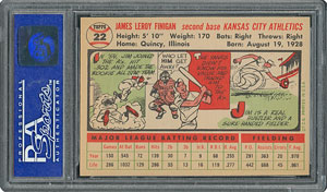 Lot #6024  1956 Topps #22 Jim Finigan - PSA MINT 9 - None Higher! - Image 2