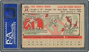 Lot #6025  1956 Topps #23 Freddie Marsh - PSA MINT 9 - None Higher! - Image 2