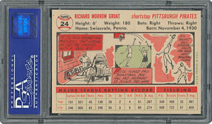 Lot #6026  1956 Topps #24 Dick Groat - PSA MINT 9 - None Higher! - Image 2