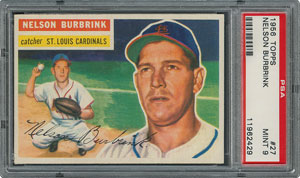 Lot #6029  1956 Topps #27 Nelson Burbrink - PSA MINT 9 - two Higher! - Image 1