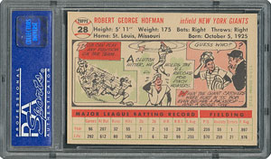 Lot #6030  1956 Topps #28 Bobby Hofman - PSA MINT 9 - None Higher! - Image 2
