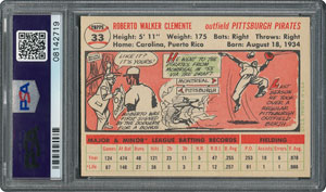 Lot #6035  1956 Topps #33 Roberto Clemente - PSA MINT 9 - one Higher! - Image 2