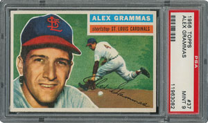 Lot #6039  1956 Topps #37 Alex Grammas - PSA MINT