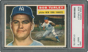 Lot #6042  1956 Topps #40 Bob Turley - PSA MINT 9 - one Higher! - Image 1