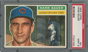 Lot #6043  1956 Topps #41 Hank Sauer - PSA MINT 9