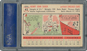 Lot #6043  1956 Topps #41 Hank Sauer - PSA MINT 9 - None Higher! - Image 2