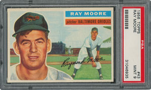 Lot #6045  1956 Topps #43 Ray Moore - PSA MINT 9 -