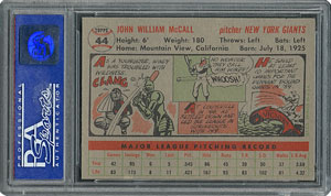 Lot #6046  1956 Topps #44 Windy McCall - PSA MINT 9 - None Higher! - Image 2
