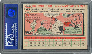 Lot #6047  1956 Topps #45 Gus Zernial - PSA MINT 9 - None Higher! - Image 2