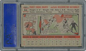 Lot #6053  1956 Topps #51 Ernie Oravetz - PSA MINT 9 - None Higher! - Image 2