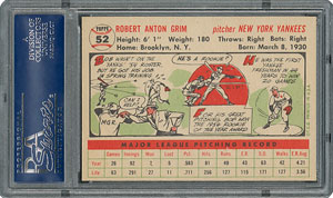 Lot #6054  1956 Topps #52 Bob Grim - PSA MINT 9 - None Higher! - Image 2