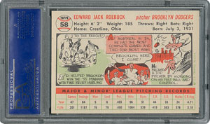 Lot #6060  1956 Topps #58 Ed Roebuck - PSA MINT 9 - three Higher! - Image 2