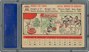 Lot #6065  1956 Topps #63 Roger Craig - PSA MINT 9 - one Higher! - Image 2