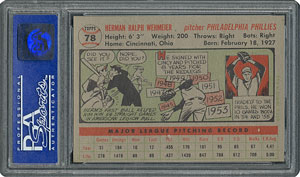Lot #6082  1956 Topps #78 Herman Wehmeier - PSA MINT 9 - None Higher! - Image 2