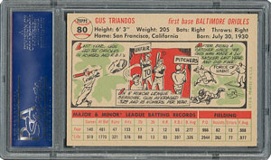 Lot #6084  1956 Topps #80 Gus Triandos - PSA MINT 9 - one Higher! - Image 2
