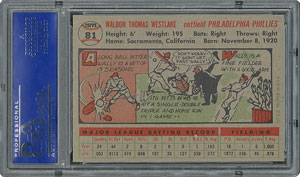 Lot #6085  1956 Topps #81 Wally Westlake - PSA MINT 9 - None Higher! - Image 2