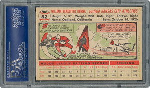 Lot #6086  1956 Topps #82 Bill Renna - PSA MINT 9 - None Higher! - Image 2