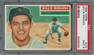 Lot #6115  1956 Topps #103 Willie Miranda - PSA MINT 9 - None Higher! - Image 1