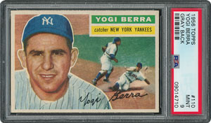 Lot #6122  1956 Topps #110 Yogi Berra - PSA MINT 9