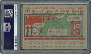 Lot #6122  1956 Topps #110 Yogi Berra - PSA MINT 9 - one Higher! - Image 2