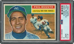 Lot #6125  1956 Topps #113 Phil Rizzuto - PSA MINT 9 - two Higher! - Image 1