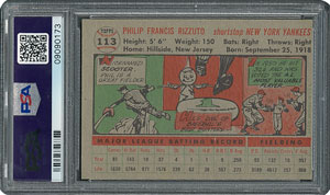 Lot #6125  1956 Topps #113 Phil Rizzuto - PSA MINT 9 - two Higher! - Image 2