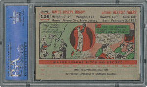 Lot #6138  1956 Topps #126 Jim Brady - PSA MINT 9 - None Higher! - Image 2