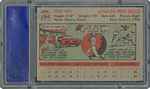 Lot #6166  1956 Topps #154 Dave Pope - PSA MINT 9 - two Higher! - Image 2