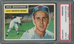 Lot #6169  1956 Topps #157 Dick Brodowski - PSA MINT 9 - one Higher! - Image 1