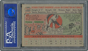 Lot #6169  1956 Topps #157 Dick Brodowski - PSA MINT 9 - one Higher! - Image 2