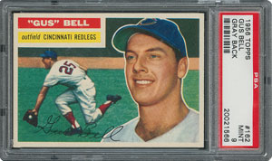 Lot #6174  1956 Topps #162 Gus Bell - PSA MINT 9 - one Higher! - Image 1