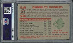 Lot #6178  1956 Topps #166 Dodgers Team - PSA MINT 9 - one Higher! - Image 2
