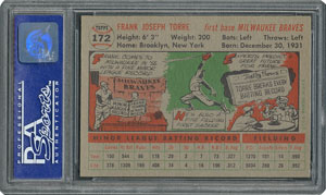 Lot #6184  1956 Topps #172 Frank Torre - PSA MINT 9 - one Higher! - Image 2