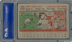 Lot #6189  1956 Topps #177 Hank Bauer - PSA MINT 9 - two Higher! - Image 2