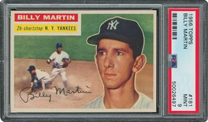 Lot #6193  1956 Topps #181 Billy Martin - PSA MINT 9 - one Higher! - Image 1