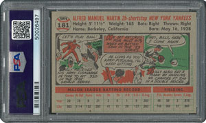 Lot #6193  1956 Topps #181 Billy Martin - PSA MINT 9 - one Higher! - Image 2