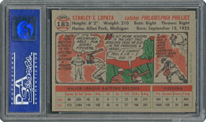 Lot #6195  1956 Topps #183 Stan Lopata - PSA MINT 9 - None Higher! - Image 2