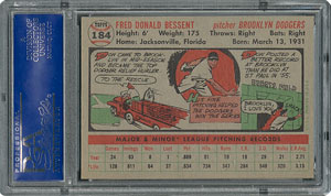 Lot #6196  1956 Topps #184 Don Bessent - PSA MINT 9 - one Higher! - Image 2